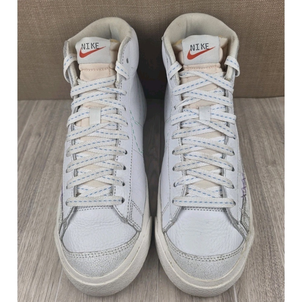 Nike Blazer Mid '77 White Orangeโ Lilac Blue Sneakers DX2350-100 Womens Size 8.5